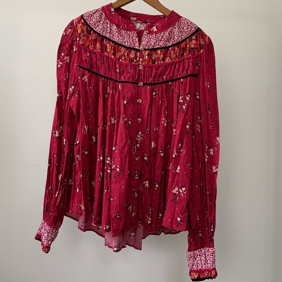 NWT Free People Paloma Printed Blouse - Picture 4 of 9